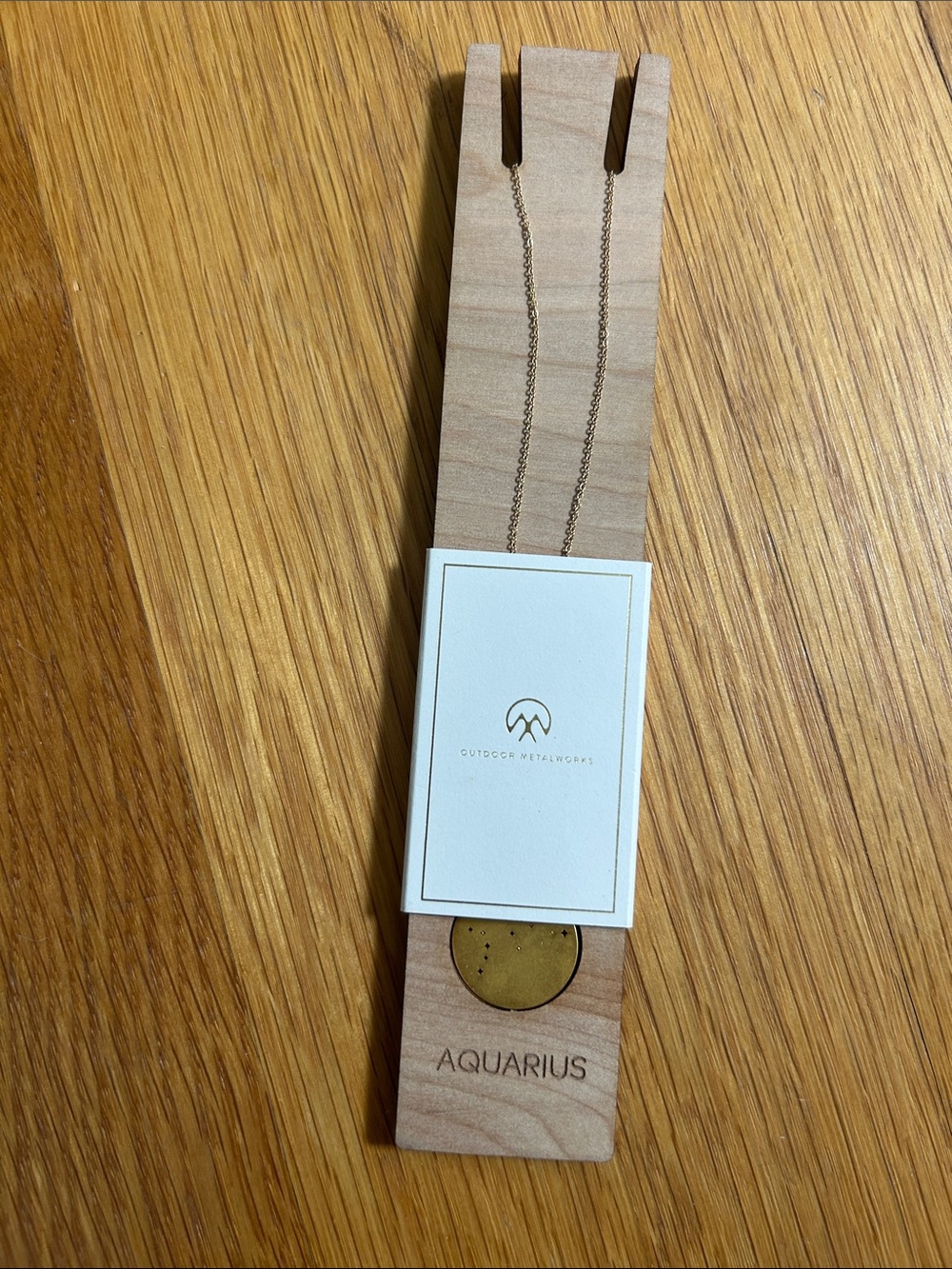 Trendy boutique Gold Aquarius Zodiac Pendant Necklace